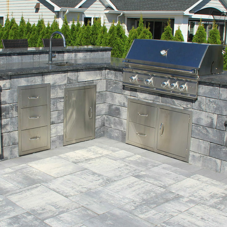 Kp Homescapes - Outdoor Dinning and Kitchener Area With Stone Gate Counter tops