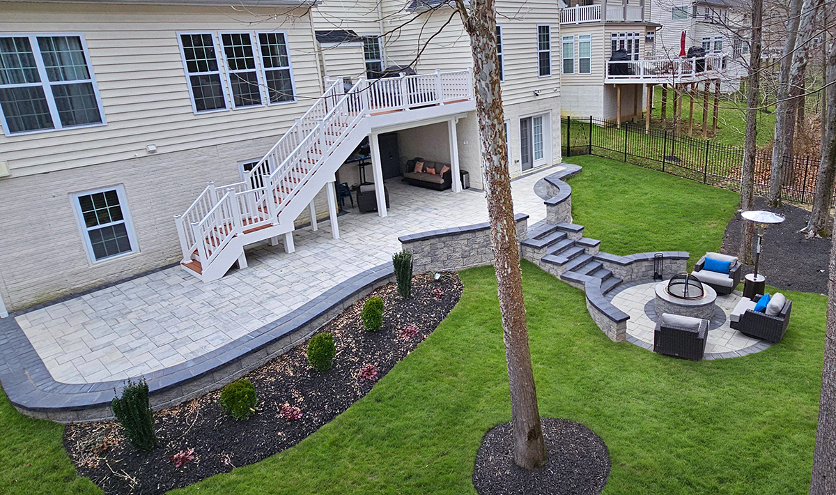 kp homescapes - paver patio and outdoor fire pit